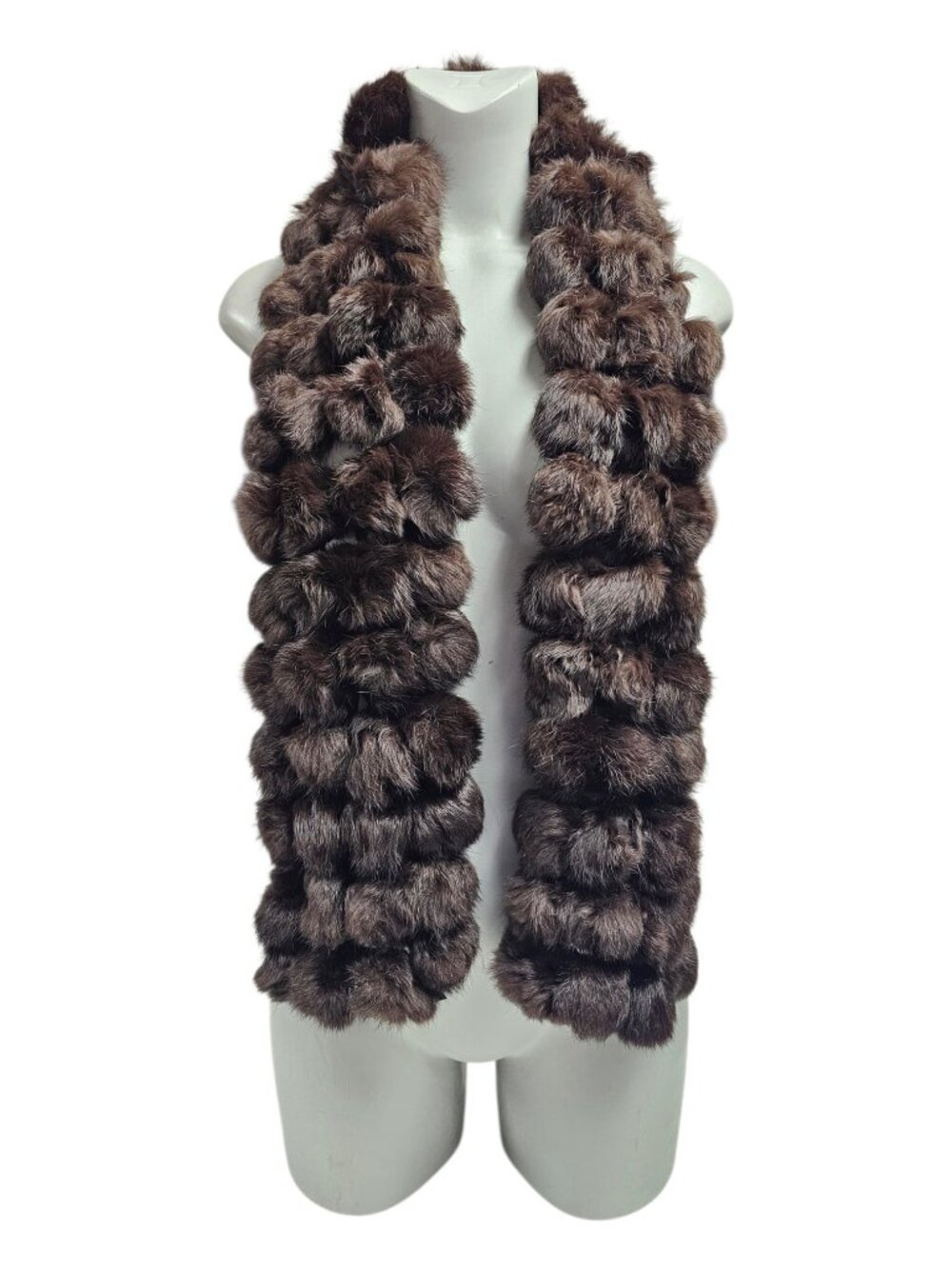 Cejon Accessories rabbit fur pom-pom scarf